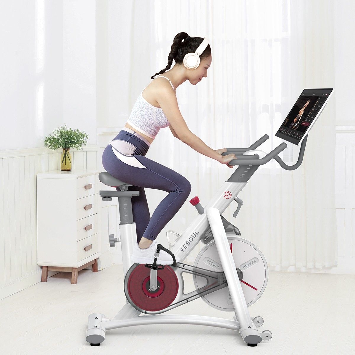 exercise bike with ipad holder